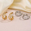 Wholesale Hip Hop Style Geometric Stainless Steel Earrings 18K Gold Plated