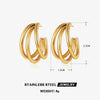 Wholesale Hip Hop Style Geometric Stainless Steel Earrings 18K Gold Plated