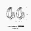 Wholesale Hip Hop Style Geometric Stainless Steel Earrings 18K Gold Plated