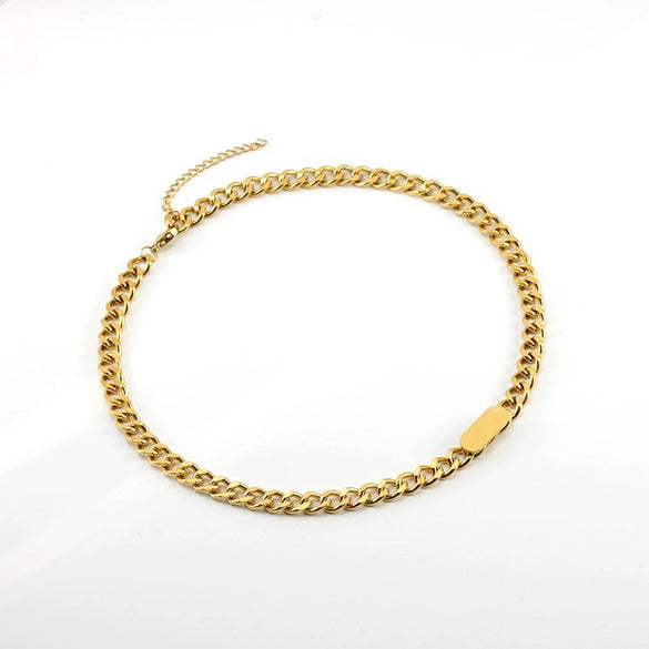 Wholesale Hip Hop Style Geometric Titanium Steel Cuban Chain Gold Jewelry Set With Electroplating For Men And Women