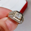 Wholesale Hip Hop Style Men's Alloy Diamond Geometric Ring Jewelry