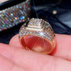 Wholesale Hip Hop Style Men's Alloy Diamond Geometric Ring Jewelry
