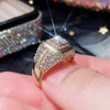 Wholesale Hip Hop Style Men's Alloy Diamond Geometric Ring Jewelry
