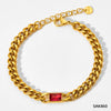 Wholesale Hip Hop Style Stainless Steel Cuban Chain Jewelry Set With Polished Finish Inlaid Zircon And Stars Sun Moon Clouds Universe Pattern Electroplated Clavicle Chain Bracelet