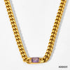 Wholesale Hip Hop Style Stainless Steel Cuban Chain Jewelry Set With Polished Finish Inlaid Zircon And Stars Sun Moon Clouds Universe Pattern Electroplated Clavicle Chain Bracelet