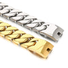 Wholesale Hip Hop Style Stainless Steel Cuban Chain Unisex Necklace And Bracelet With Electroplating