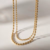 Wholesale Hip Hop Style Stainless Steel Geometric Double Layer Clavicle Chain Necklace With Electroplating