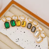 Wholesale Hip Hop Style Stainless Steel Gold Plated Geometric Ushaped Pendant Earrings Jewelry