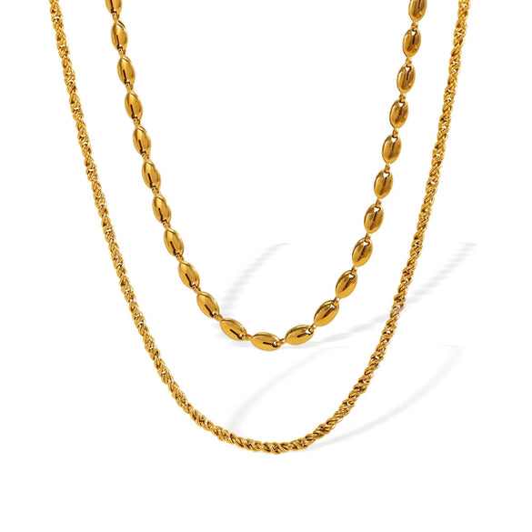 Wholesale Hip Hop Style 316L Stainless Steel Electroplated Clavicle Chain And Beanie Bracelet Jewelry For Women