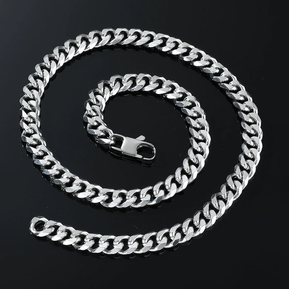 Wholesale Hip Hop Style Titanium Steel Geometric Side Chain Necklace For Men With Electroplating