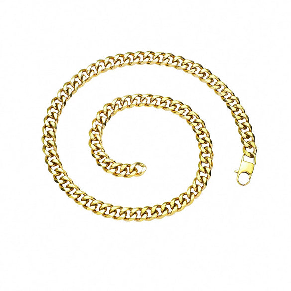 Wholesale Hip Hop Style Titanium Steel Geometric Side Chain Necklace For Men With Electroplating