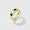 Wholesale Hip Hop Style Unisex Copper Ring With Geometric Pattern And Electroplating Treatment