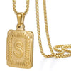 Wholesale Hip Hop 316L Stainless Steel Letter Pendant Necklace With Pearl Chain And Electroplating Treatment