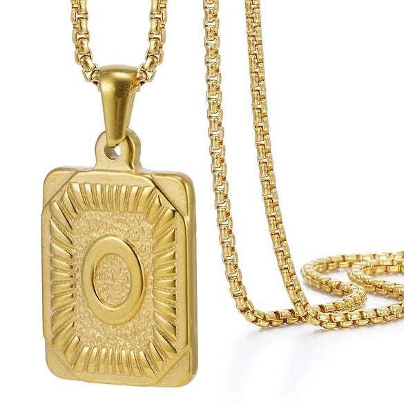 Wholesale Hip Hop 316L Stainless Steel Letter Pendant Necklace With Pearl Chain And Electroplating Treatment