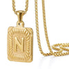 Wholesale Hip Hop 316L Stainless Steel Letter Pendant Necklace With Pearl Chain And Electroplating Treatment