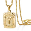 Wholesale Hip Hop 316L Stainless Steel Letter Pendant Necklace With Pearl Chain And Electroplating Treatment