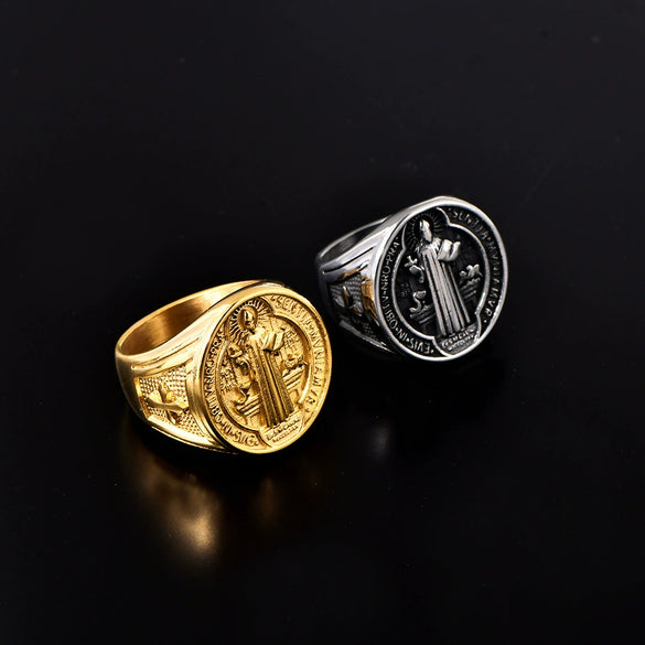 Wholesale Hip Hop Titanium Steel Ushaped Electroplated Men's Ring