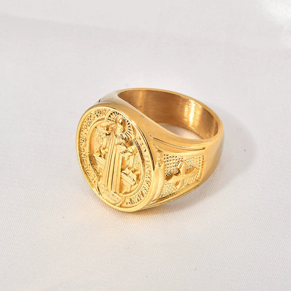 Wholesale Hip Hop Titanium Steel Ushaped Electroplated Men's Ring