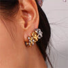 Wholesale Hip Hop Track Earrings Stainless Steel Geometric Vacuum Electroplated