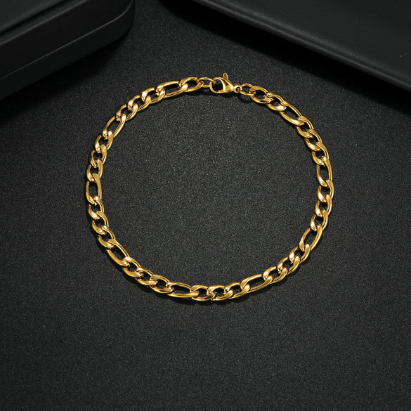 Wholesale Hip Hop Trend Cuban Chain Twist Bracelet Stainless Steel Geometric Electroplated Unisex