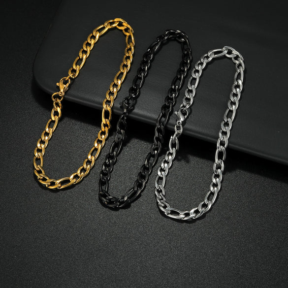 Wholesale Hip Hop Trend Cuban Chain Twist Bracelet Stainless Steel Geometric Electroplated Unisex