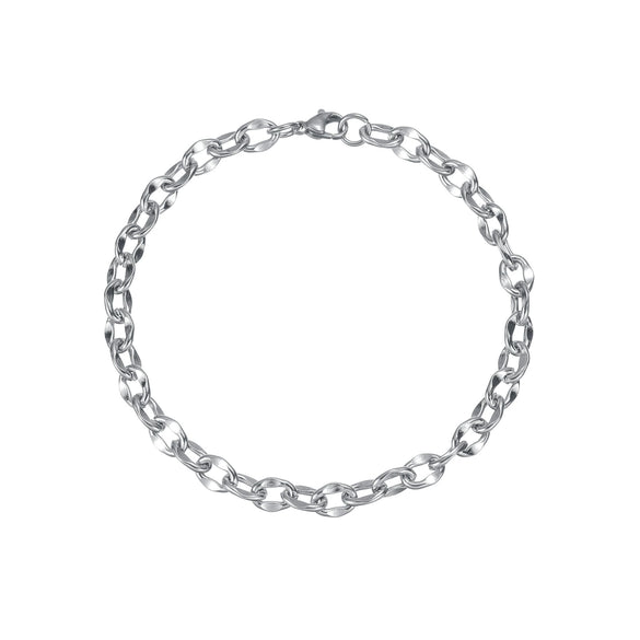 Wholesale Hip Hop Trend Cuban Chain Twist Unisex Stainless Steel Geometric Style Electroplated Bracelet Jewelry