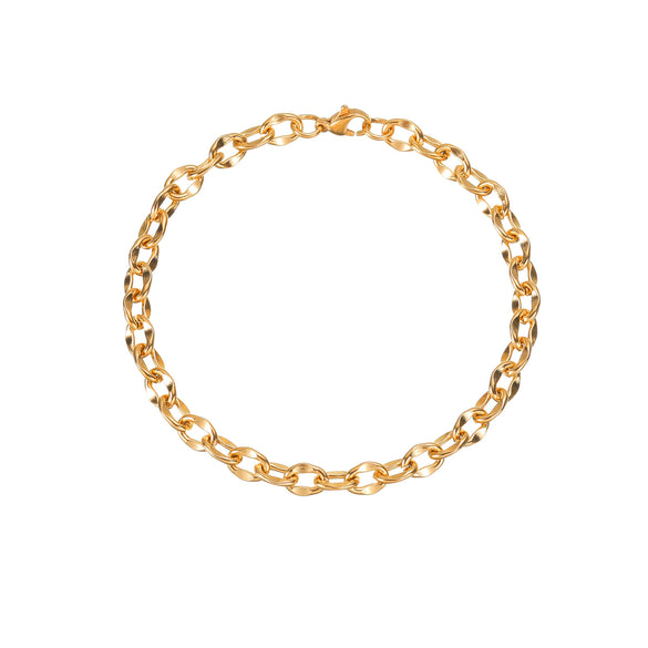Wholesale Hip Hop Trend Cuban Chain Twist Unisex Stainless Steel Geometric Style Electroplated Bracelet Jewelry