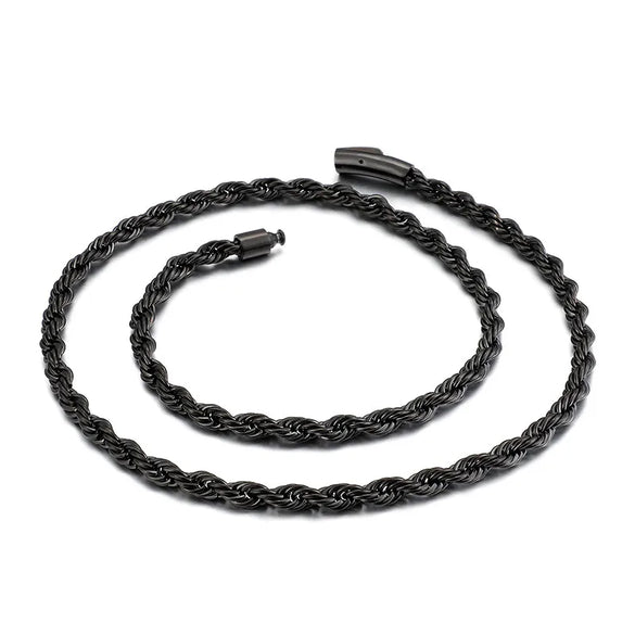 Wholesale Jewelry Hip-Hop Waves Titanium Steel 18K Gold Plated Chain Necklace