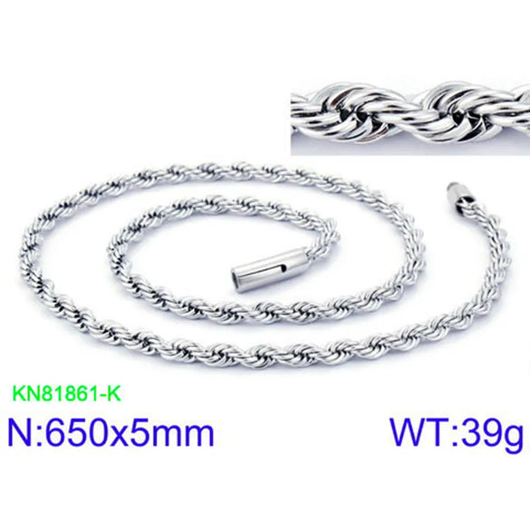 Wholesale Jewelry Hip-Hop Waves Titanium Steel 18K Gold Plated Chain Necklace