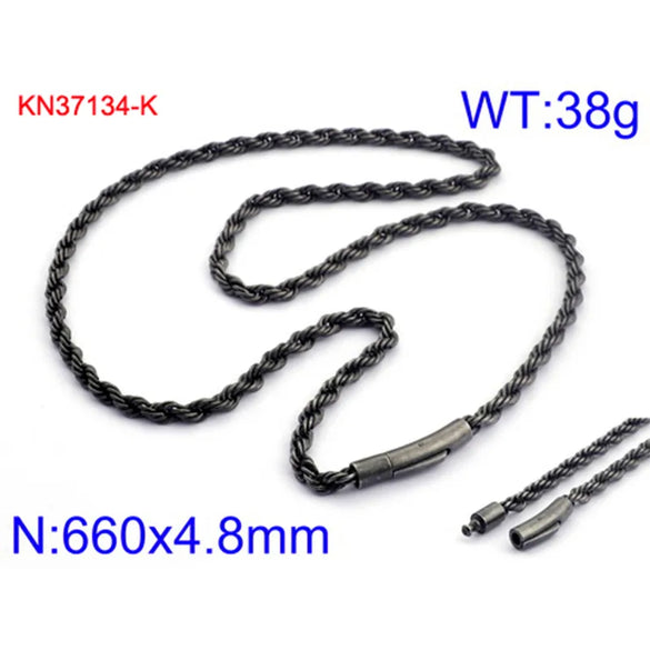 Wholesale Jewelry Hip-Hop Waves Titanium Steel 18K Gold Plated Chain Necklace