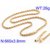 Wholesale Jewelry Hip-Hop Waves Titanium Steel 18K Gold Plated Chain Necklace