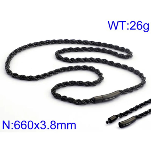 Wholesale Jewelry Hip-Hop Waves Titanium Steel 18K Gold Plated Chain Necklace