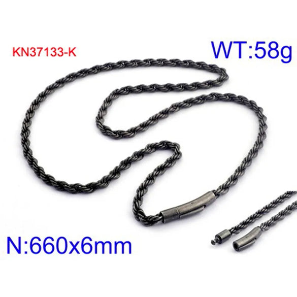 Wholesale Jewelry Hip-Hop Waves Titanium Steel 18K Gold Plated Chain Necklace