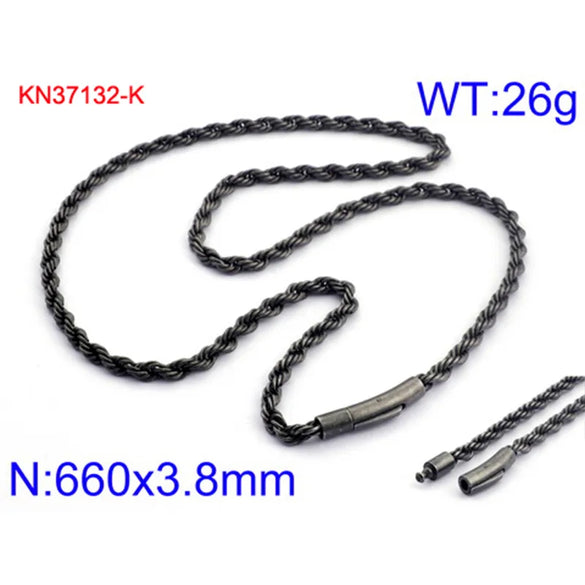 Wholesale Jewelry Hip-Hop Waves Titanium Steel 18K Gold Plated Chain Necklace