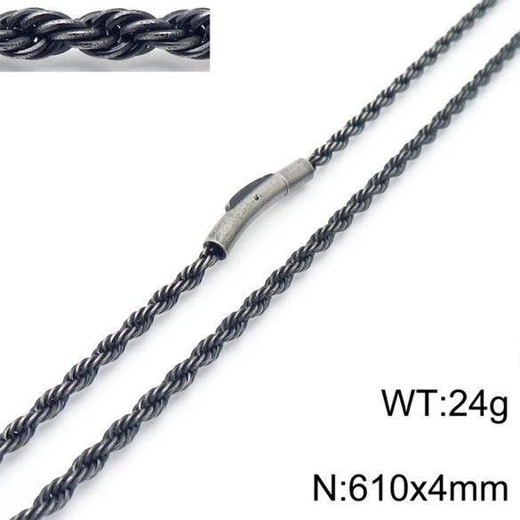 Wholesale Jewelry Hip-Hop Waves Titanium Steel 18K Gold Plated Chain Necklace