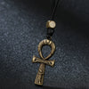 Wholesale Hip Hop Zinc Alloy Egyptian Cross Pendant Unisex Adjusting Necklace
