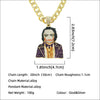 Wholesale Hiphop Alloy Clown Pendant Necklace With Threedimensional Diamondencrusted And Geometric Pattern On Cuban Chain For Men