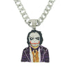 Wholesale Hiphop Alloy Clown Pendant Necklace With Threedimensional Diamondencrusted And Geometric Pattern On Cuban Chain For Men