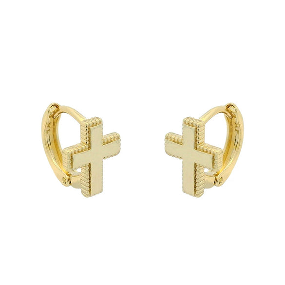 Wholesale Hiphop Alloy Earrings With Crossshaped Design And Electroplating Treatment For Women