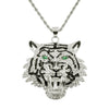 Wholesale Hiphop Alloy Necklace With Exaggerated Green Eyes Head Pendant And Diamond Design Styling With Animals And Zodiac For Men