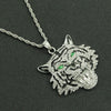 Wholesale Hiphop Alloy Necklace With Exaggerated Green Eyes Head Pendant And Diamond Design Styling With Animals And Zodiac For Men