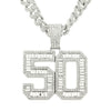 Wholesale Hiphop Alloy Pendant Necklace With Diamond Inlay And Letters Numbers Text Pattern On Cuban Chain For Men
