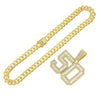 Wholesale Hiphop Alloy Pendant Necklace With Diamond Inlay And Letters Numbers Text Pattern On Cuban Chain For Men