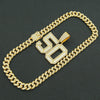 Wholesale Hiphop Alloy Pendant Necklace With Diamond Inlay And Letters Numbers Text Pattern On Cuban Chain For Men