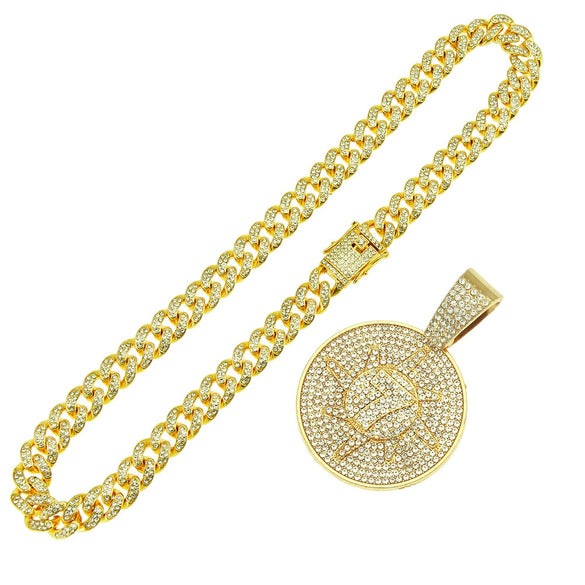 Wholesale Hiphop Alloy Pendant Necklace With Diamondencrusted Letters Numbers Text And Cuban Chain