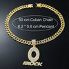 Wholesale Hiphop Alloy Rhinestone O Letter Pendant Necklace With Cuban Chain For Men