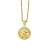 Wholesale Hiphop Alloy Rotating Dollar Pendant Necklace With Diamond