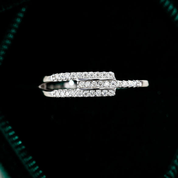 Wholesale Hiphop Asymmetric Moissanite Ring For Female S925 Sterling Silver With Geometric Design