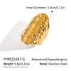 Wholesale Hiphop Casual Texture Ring Jewelry In Stainless Steel With Geometric Design And Electroplating