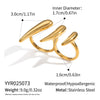 Wholesale Hiphop Claw Open Ring Geometric Stainless Steel Hand Jewelry For Women Electroplated